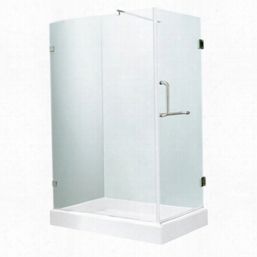 Vigo Vg6012chcl36wl 36"" X 48"" Frameless 3/8"" Shower Enclosure In Clear/chrome With Left Basse