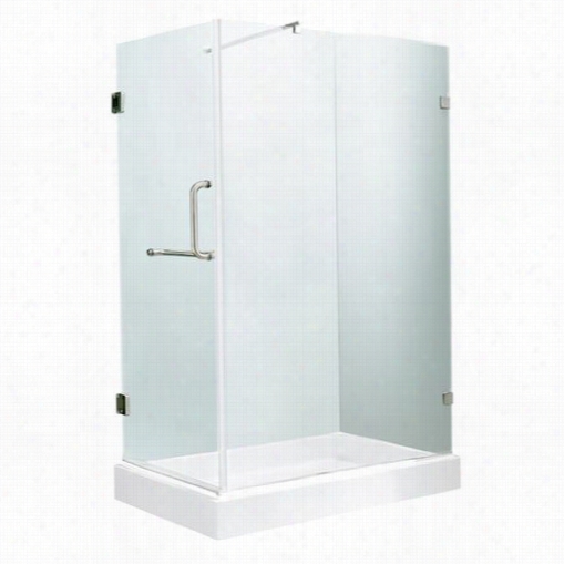 Vigo Vg6012 Chcl36wr 36"" X 48"" Frameless 3/8"" Shower Enclosure In Clear/chrome With Right Base