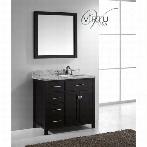 Vir Tu Usa Ms-2136l-wmsq Caroline 36"" Lleft Single Square Sink Bathroom Vanity - Vanity Top Included