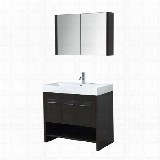 Virtu Usa Ts-41236-ac-wg Cyandler 35"" Single Sink Bathroom Vaniity In Wenge - Vanity Top Included