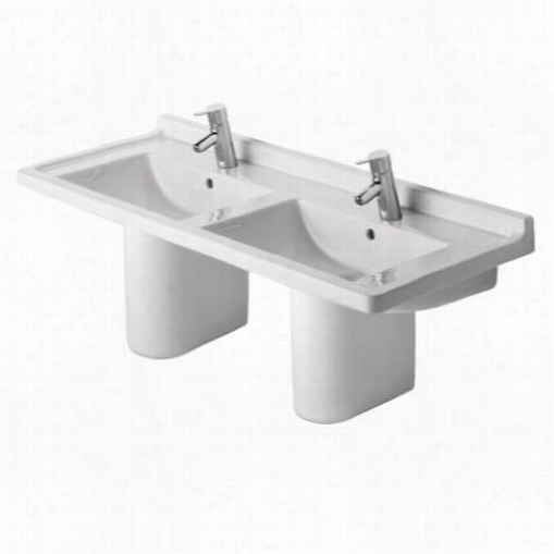 Du Ravit D19058-d19059 Starck 3 Double Washbasin Set With Semi Pedestal Bases