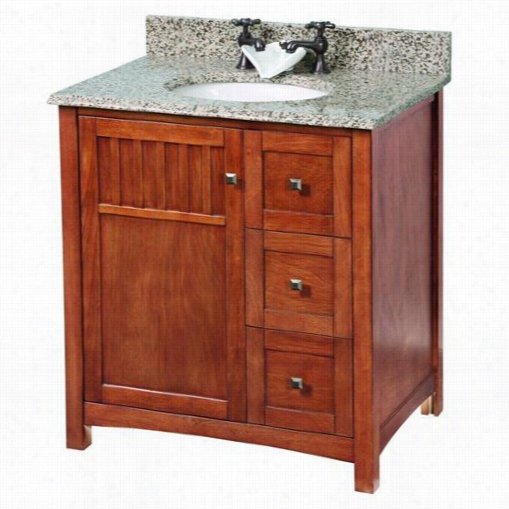 Foremost Kncamo3122d Knoxvvile 31"" Vanity In Nutmeg With Montesol Granite Top - Vanity Top Included