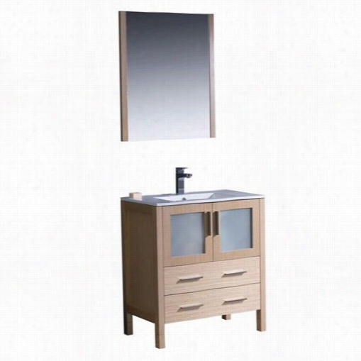 Fresca Fvn6 230lo-uns Torino 30"" Modern Bathroom Vanity In Light Oak With Undermount Sink - Vanity Top Included