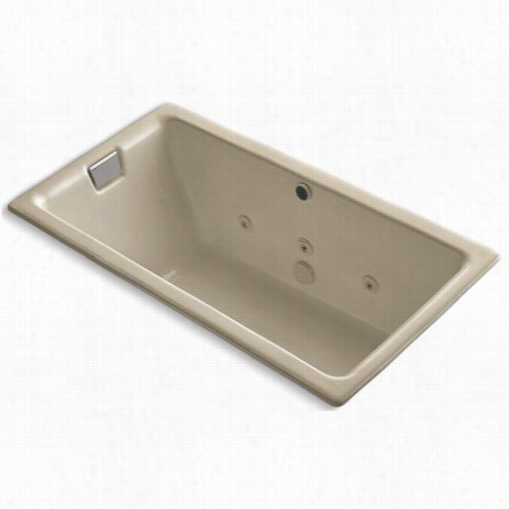 Kohler K-856-h2 Tea-for-two 66"" X 36"" Drop-in Whirlpool Bath With End Drain And Heater Without Trm