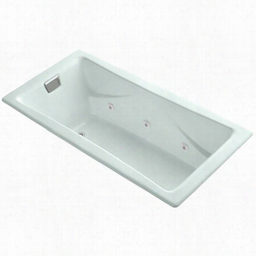 Kohler K-865-hb Tea-for-two 72""  X 36"" Drop-in Whirlpool Bath Iwth Reversible Drain,  Heater And Custom Pump Location Without Trim