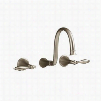 Kohler K-t343 Finiaal Wall Mount Bathroom Faucet Trm With Lever Handles And 9-3/4"" Spout