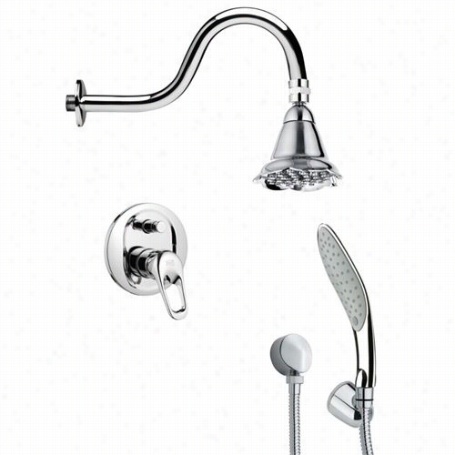 Remer Byy Nameek's Sfh6103 Orsino 4-5/7"" Round Modern Shower Faucet S Et In Chrome With Handheld Shower And 4-1/2&uqt;"h Dievrter