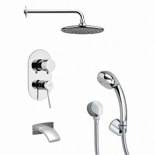 Remer By Nameek's Tsh4159 Tyga Soothe Tub A Nd Shower Faucet In Chrome With And  Shoer And 4-5/7""d Diverter