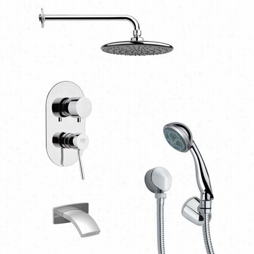 Rem Er By Namek's Tsh4160 Tyga Sleek Tub And Shower Faucet Set In Chrome Witth 11"&qout;w Hqndhel Shower
