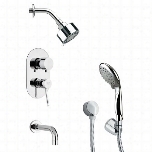 Remer By Nameek's Tsh417 0tyga Round Contemporary Shower Order In Chrome With  8-1/3""w Tub Spout