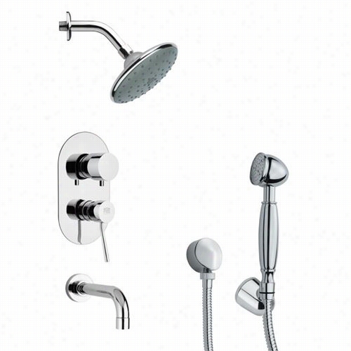 Remer By Nameek's Tsh4189 Tyga Sleek Modern Tub And Shower Faucet Inn Chrome W Ith Handheld Shower