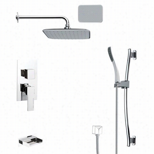 Remer By Nameek's Tsr9136 Galiano Rain Shower System In Chrome With 4-1/3""w Diverter