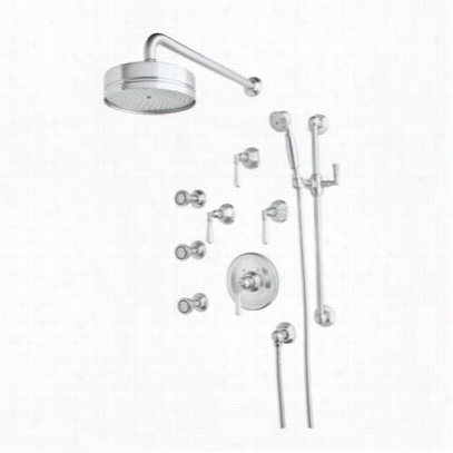 Rohl Akit97lm-apc Palladian Pressure Balance Shower System In Polished Chrome With Metal Lever Handle