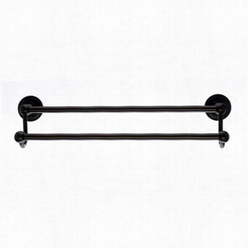 Top Knobs Ed7orba Edwardian Bath 18"" Double Towel Rod With Beaded Backplate In Oil Rubbed Bronze