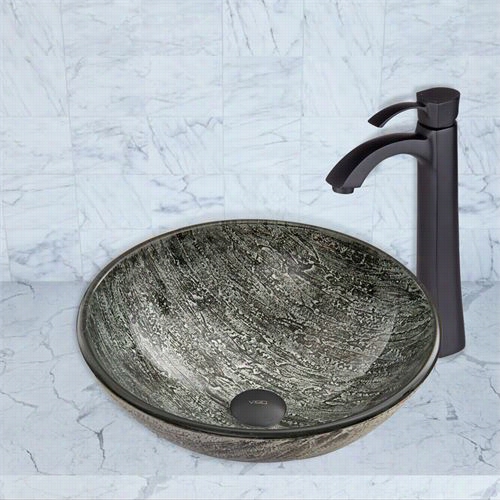 Vigo Vgt562 Titanium Glaas S Vessel Sink And Otis Faucet Set In Matte Black