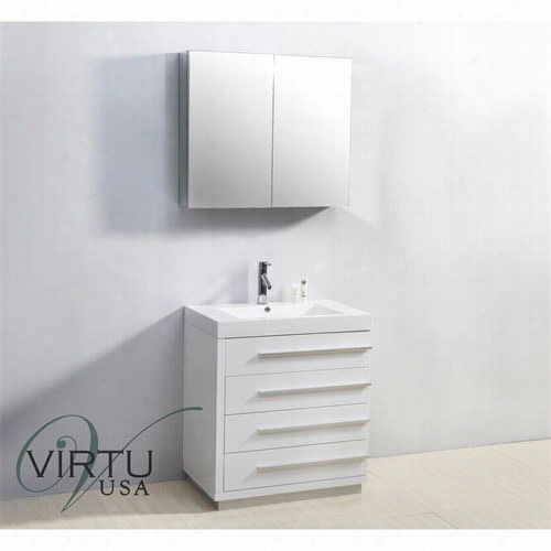 Virtu Usa Js-50530 Bailey 30"" Single Sink Bathroom Vanity - Vanity Top Included