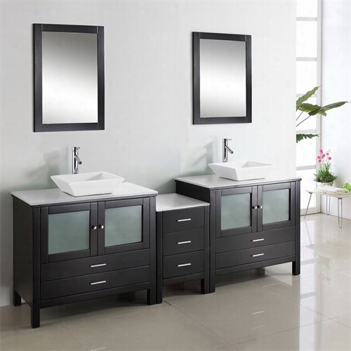 Virtu Usa Md-4490-s-es Brentford 90"" Double Sink Bathroom Vanity In Espresso - Vanity Top Included