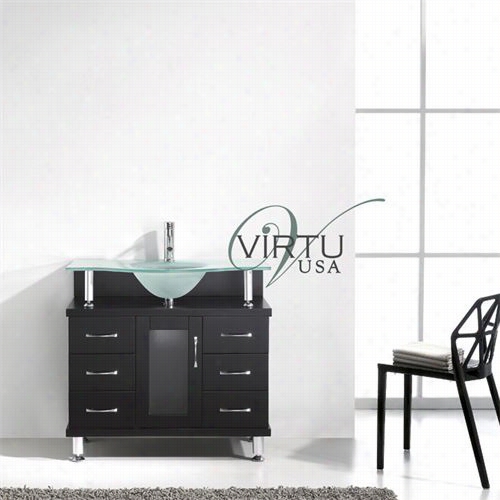 Virtu Usa Ms-36-fg-es Vincente 36"" Bathroom Vanity Without Faucet In Epresso - Vanity Top Included