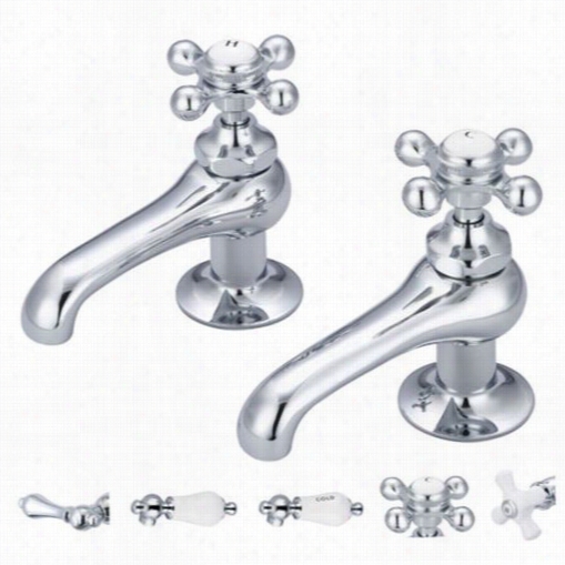 Water Creation F1-0003-01 Vintage Classic Basin Cocks Lavatory Faucwt In Polished Chrome