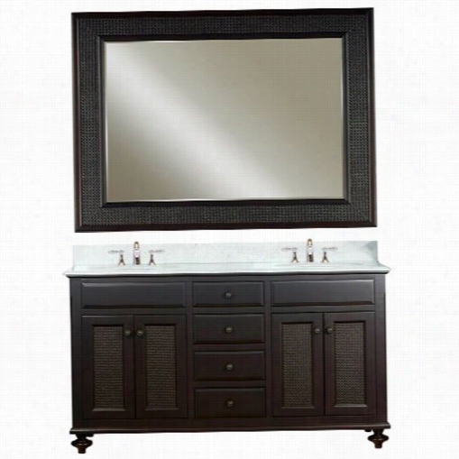 Water Creation London-60b London 60&qot;"dark Espresso Double Sink Bathroom Vanity And London-m-6036 Matching Mirror - Vanity Top Included