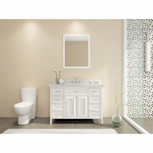 A Riel Bathh D049s-wht Kensington 49"" Single Sink Vanity Set In White - Vanitytop Included