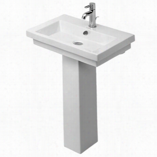 Duravit D30029-d30030 2nd Floor 23 1/2"quot;  Washbasin With Peedstal Base