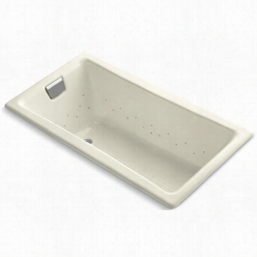 Ko Hler K-852-g47 Tea-for-two 60"" X 32"" Drop-in Bubblemassage Bath Tub With Almond Airjet