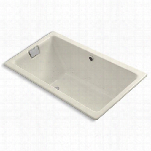 Kohler K-856-g4 7 Tea-for-two 66"" X 36"" Drop-in Bubblemassage Bath Tub With Almond Airjet