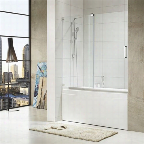 Paragon Bath 0asbs-4-p Oasis Premium 3/8"" Thick Clear Glass Frameless Shower Door In Chrome
