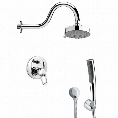 Remer By Nam Eek's  Sfh6106 Orsino 3"" Modern Sleek Shower Faucet In Chrome With Handheld Shower And 4-4/7&qut;"h Diverter