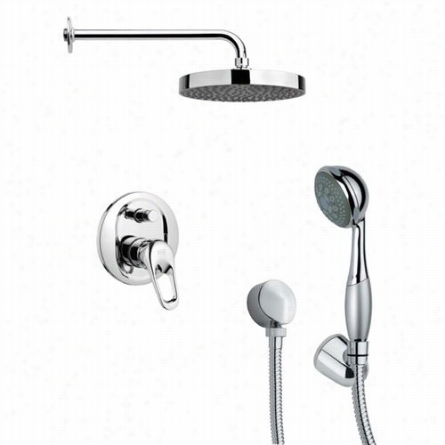 Remer By Nameek's Sfh6147 Orsino 3"" Round Shower Faucet Set In Chroje With Hand Shower And 4-4/7"&uot;h Divert Er