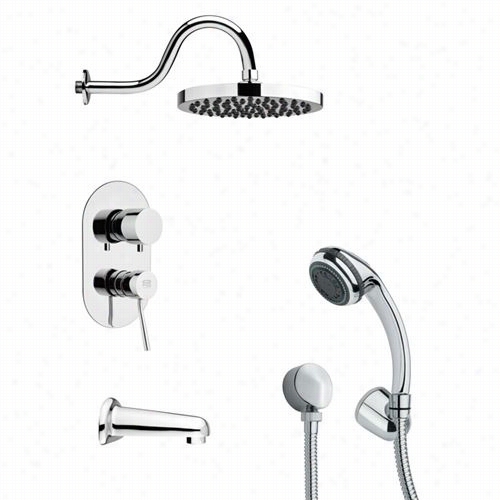 Remerb Y Nameek's Tsh4059 Tyga Tub And Shower Afuct Set  In Chrome With Handheld Shower