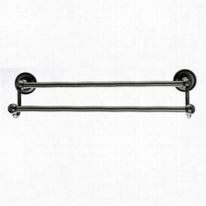 Top Knobs Ed11apd Edwardian Bath 30"&quo; Double Towel Rod With Plain Backplate In Antique Pewter