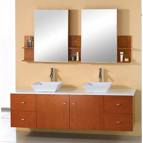 Virtu Usa Md-415s Clari Ssa Honey Oak Bathroom Vanity By The Side Of Free From ~s Countertop - Vaniity Top Included