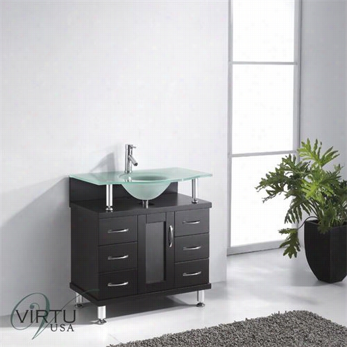 Virtu Usa Ms-32-fg-es Vincenree 32"" Bathroom Vznity Without Fauce Tin Espresso - Vanity  Top Incuded