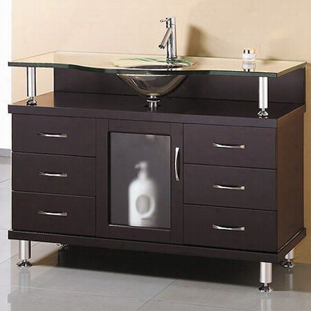 Vi Rtu Usa M-s48 Vincente 48 Inch Espress Obathroom Vanity With 6 Drawes - Vanity Top Included