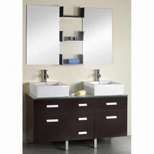 Virttu Usa Um-3063 Maybell Espresso Do Uble Sink Bathroom Vnity - Vanity Top Included