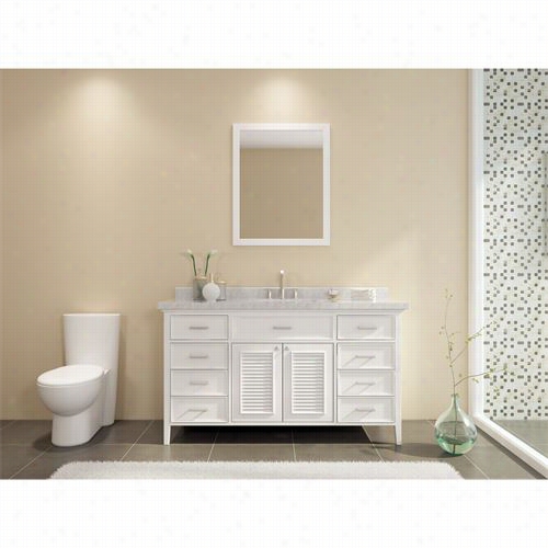 Ariel Bath D061s-wht Kensington 62"" Singgle Sink Vanity Set In White - Vanitytop Included