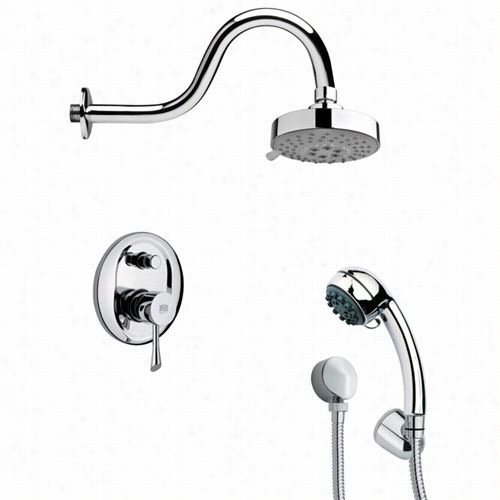 Remer By Nameek's Sfh6107 Orsino 3 "" Modern Lsee Shower Faucet Se T In Chrome With  Hand Shpwer And 14-3/5""h Diverter