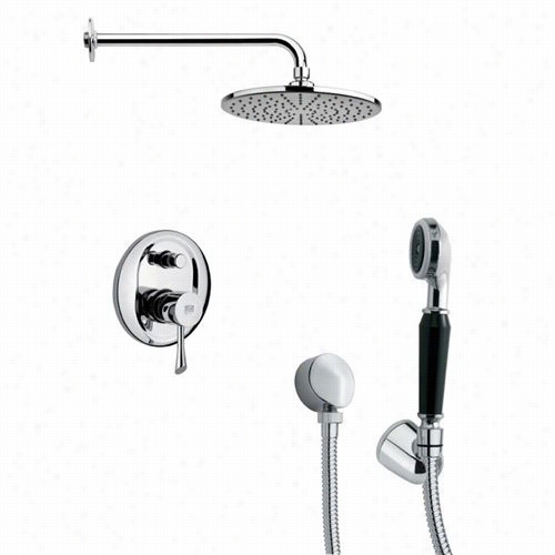 Remer By Ameek's Sfh6155 Orsino 2_3/5""round Contemporary Shower Faucet In Chrome Wit H Hand Shower And 12-3/5""h Diverter