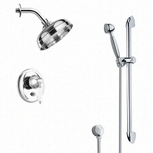 Remer By Name Ek's Sfrr7185 Rendino  Sleek Rain Shower Faucet In Chrome With Hand Shower And 28-1/7""h Shower Slidebbar