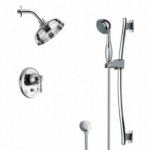 Remer Y Nameek' Sfr7188 Rendino Sleek Rain Shower Faucet In Chrome With Hand Shower And 8"&wuot;w Shower Head