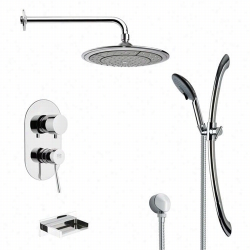 Remer By Namee's Tsrr9039 Galiano Modern Rain Shower Systeem In  Chrome With 27-5/9""h Shower Slidebwr