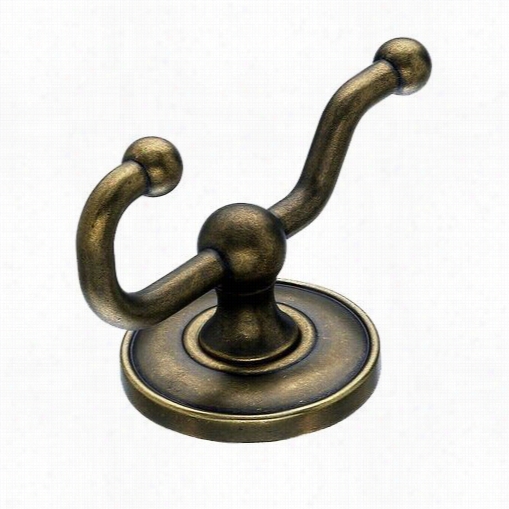 Top Knobs Ed2gbzd Edwadian Bath Double Hook  Withh Plain  Backplate In Greman Brown