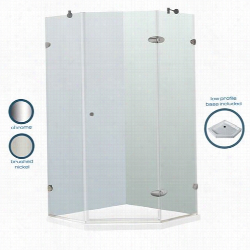 V Igo Vg6061 38-1/8"&quo T; X 83-1/8"" Frameless Neo-angle Clear Shower Enclosure With Low-profile Base