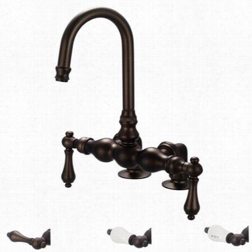 Water Creation F6-0016-03 Vintage Classic 3-3/&8quo;" Center Deck Mount Tub Faucet By The Side Of Goosencek Spout And 2"" Risers In Oil Rubbedbronze