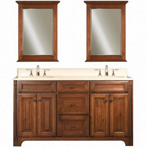 Water Creatio Spain-60c Spain 60c 60"" Bright Straw Double Sink Bathrooom Vvanity And Two Spain-m-2130 Matching Mirrors