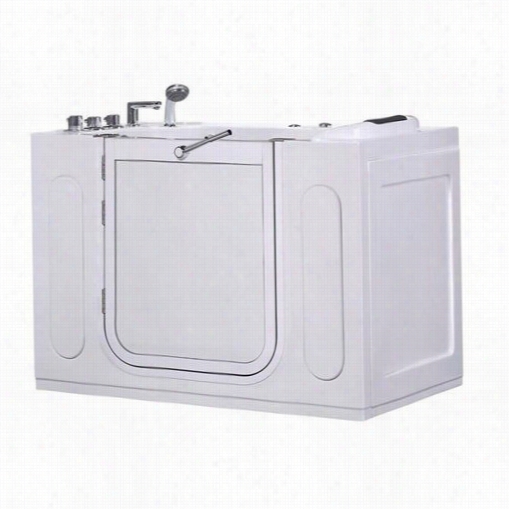 Aston Wt622j.1j-ac-i-l 50"" Walk-n Whilrpool Bath Tub In White With Left Drain And Side Panel