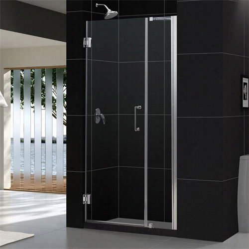 Dreamline Shdr-20357210c Unidoor 35"quot; - 36"&quto; Frameless Hinged Shower Door With 12"" Side Panel And Support Arm