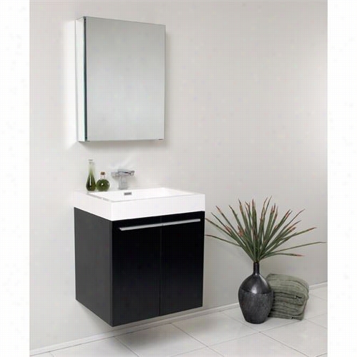 Fresca Vn80 58bw Alto Modern Bathroom Vanity With  Medicine Cabinet In Black - Vanity Cap Includde